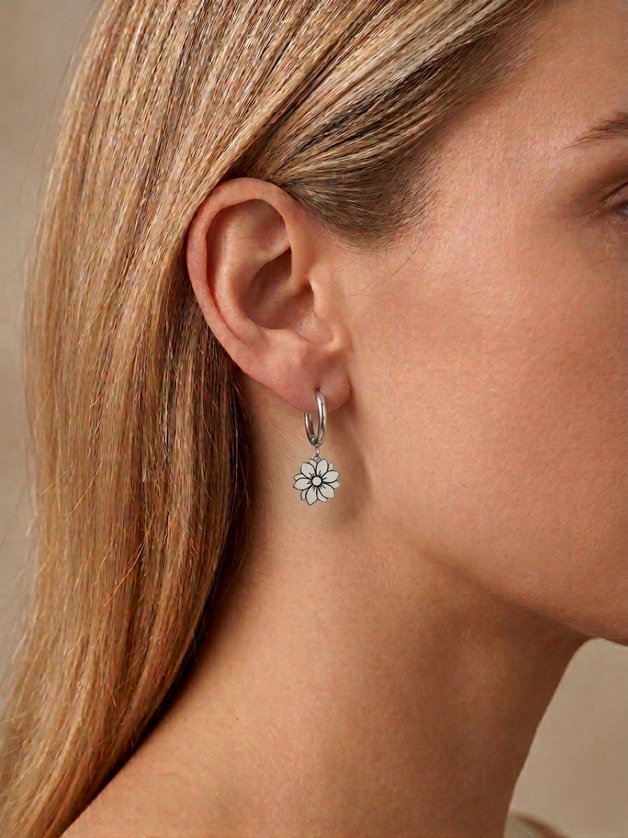Blossom Drop Click Hoop Earrings