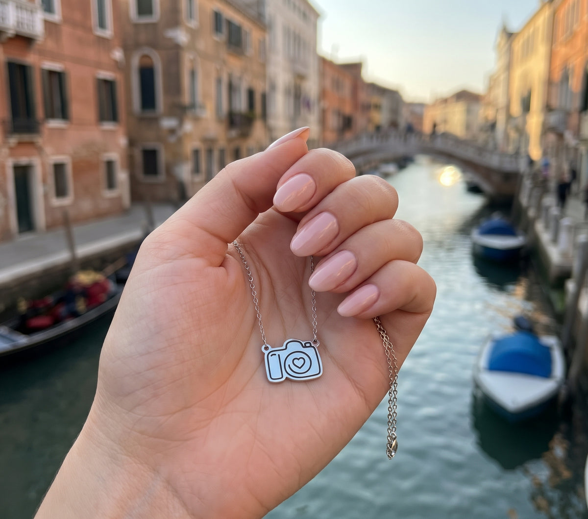 Camera Heart Necklace