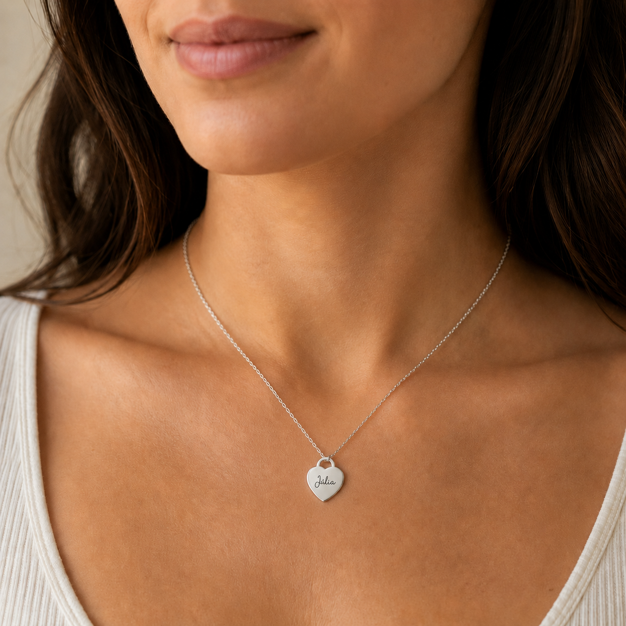 Personalized  Heart Pendant Necklace
