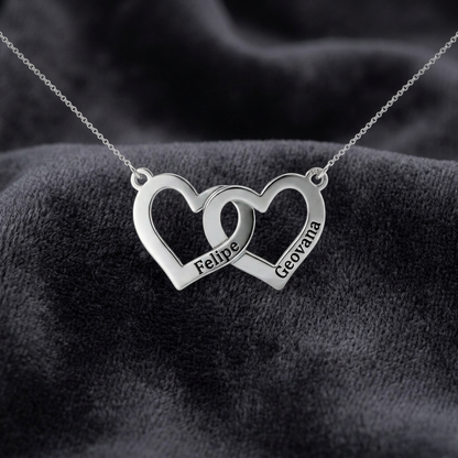 Interlocking Two-Heart Personalized Necklace – The "Bonds of Love" Collection