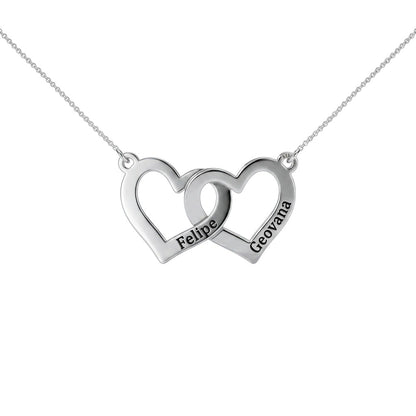 Interlocking Two-Heart Personalized Necklace – The "Bonds of Love" Collection