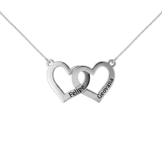 Interlocking Two-Heart Personalized Necklace – The "Bonds of Love" Collection