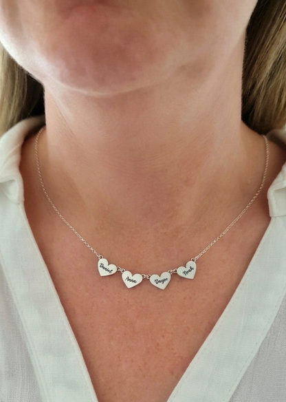 Personalized Connected Hearts Name Necklace
