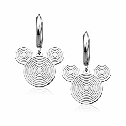 Earring featuring the iconic Mickey silhouette within concentric circles
