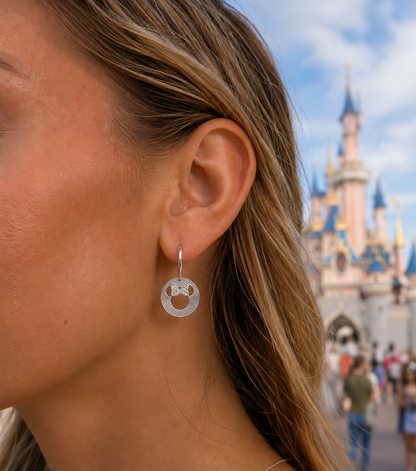 Minnie Mouse Earring with Layered Circular Lines and 3D Style