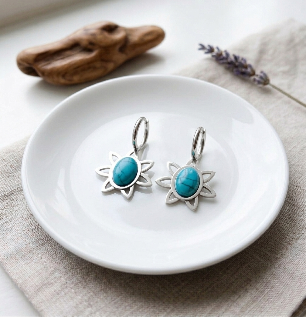 Turquoise Bloom Ultra-Light Earrings