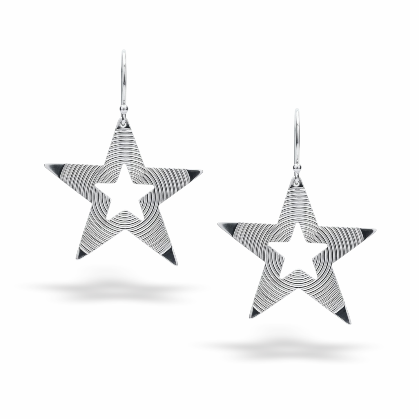 3D Star Drop Earrings