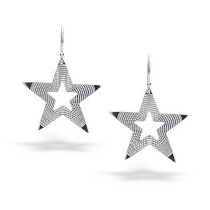 3D Star Drop Earrings
