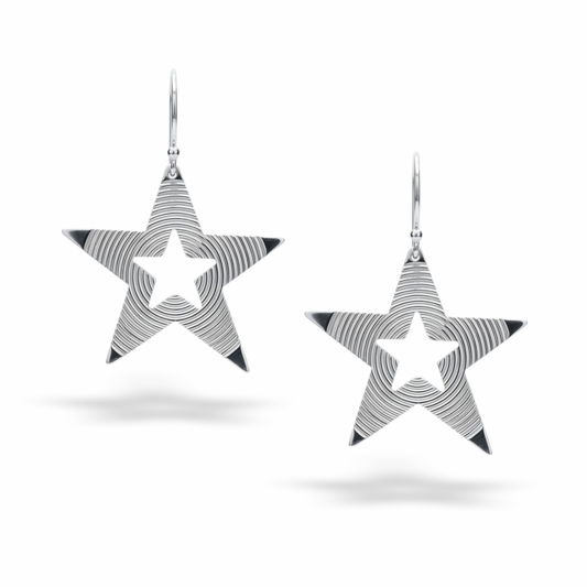 3D Star Drop Earrings