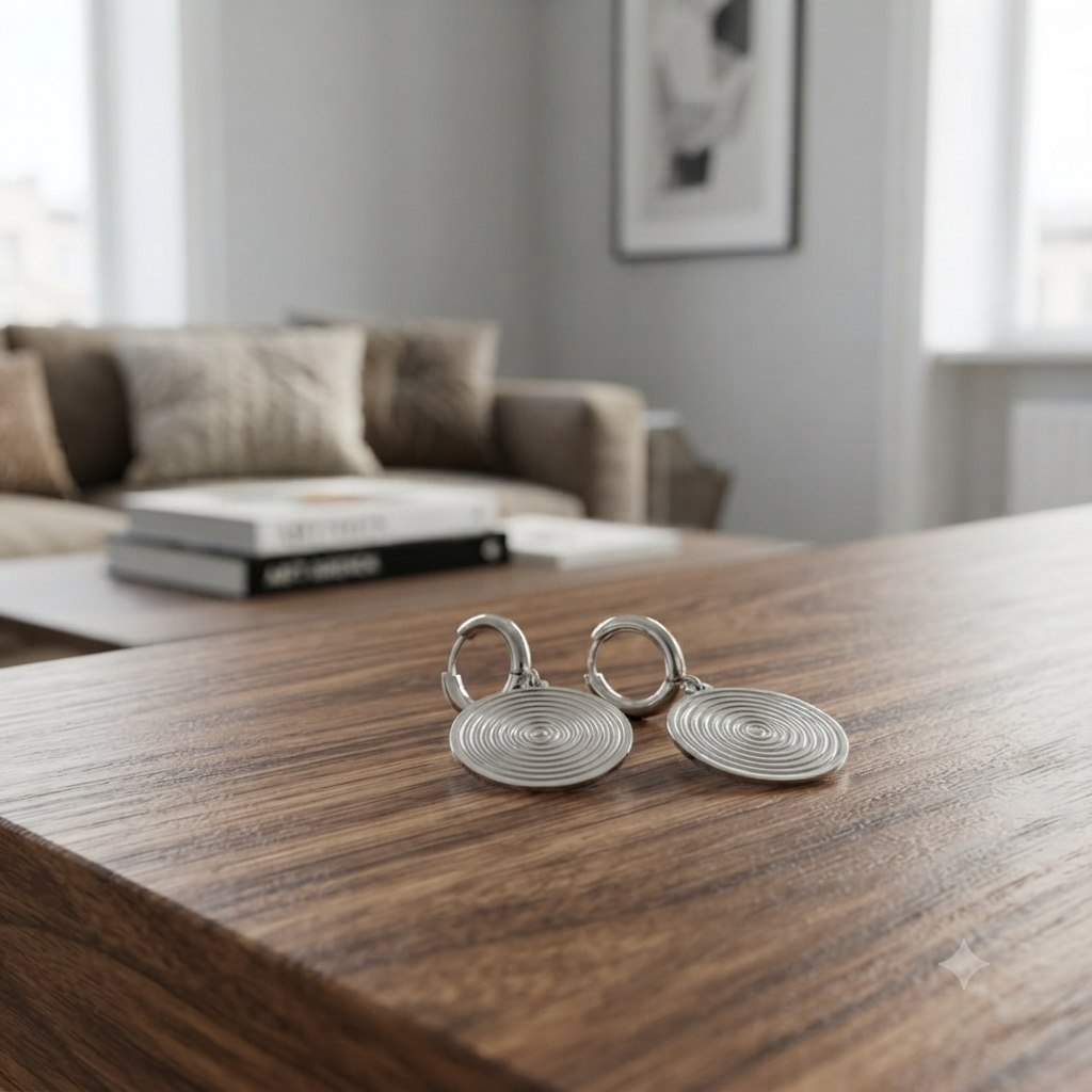3D Geometric Ripple Dangle Earrings