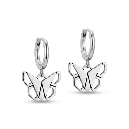 Origami Butterfly Huggie Hoop Earrings