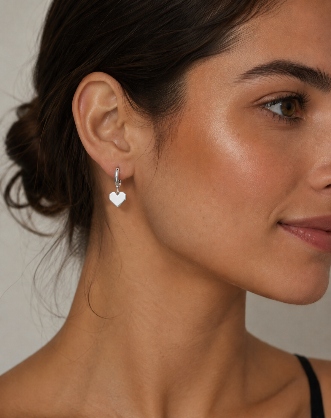 Origami Heart Huggie Hoop Earrings