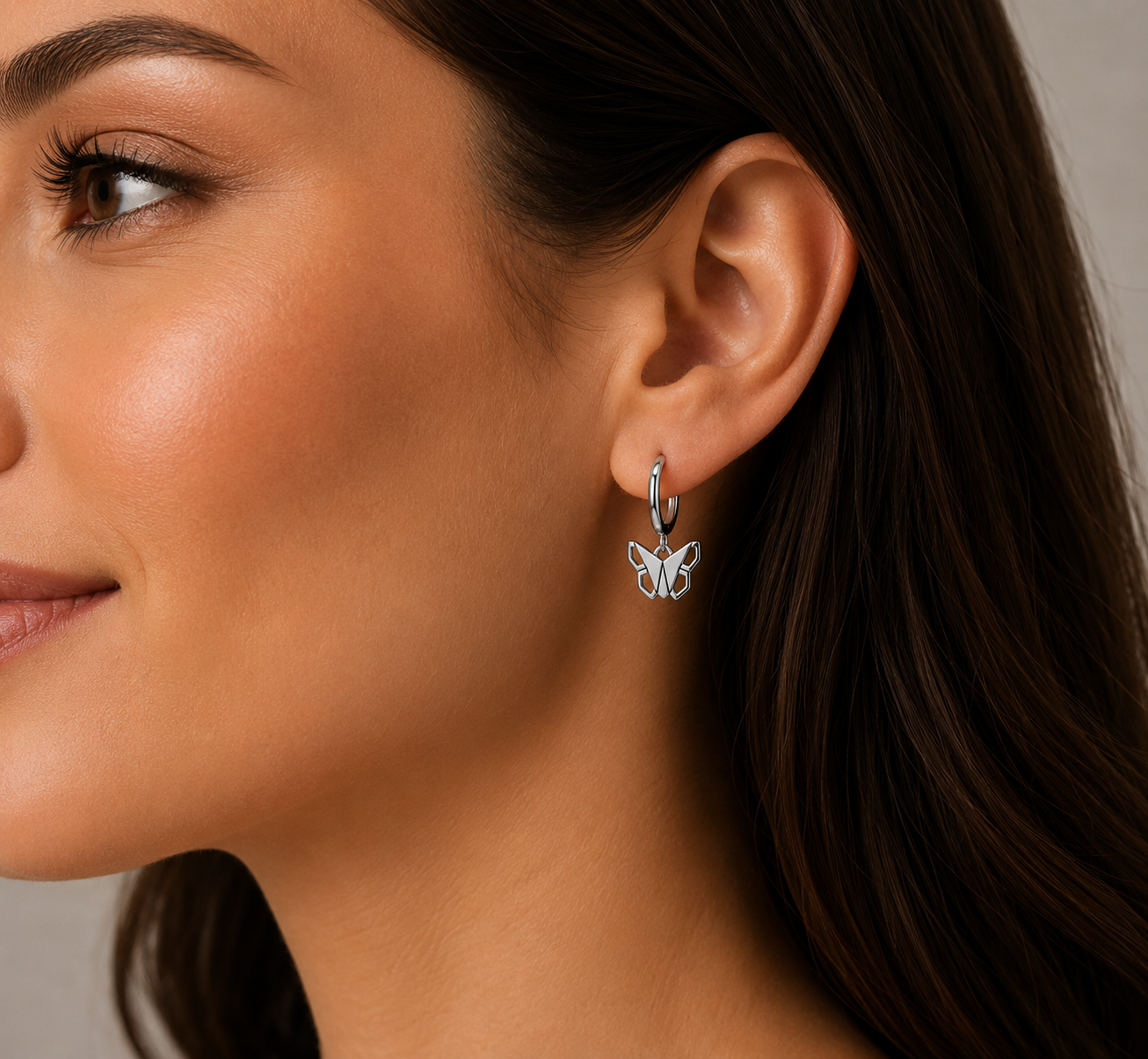 Origami Butterfly Huggie Hoop Earrings