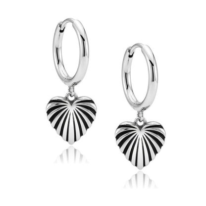 Radiant Heart Charm Hoop Earrings