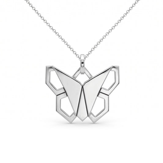Origami Butterfly Pendant Necklace