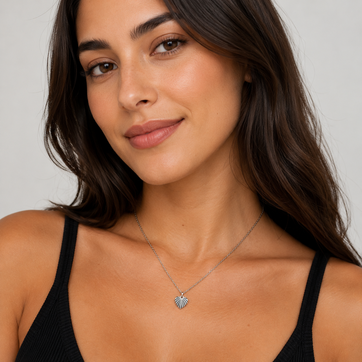 Radiant Sunburst Heart Pendant Necklace