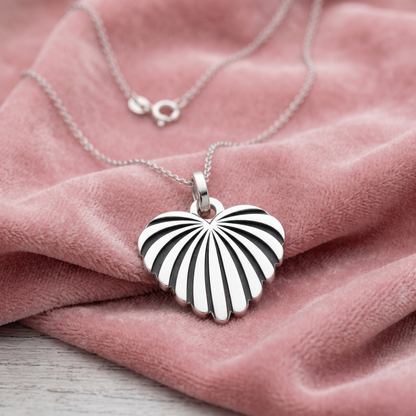 Radiant Sunburst Heart Pendant Necklace