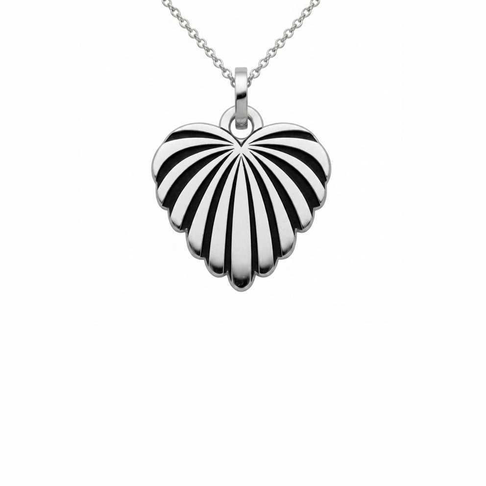 Radiant Sunburst Heart Pendant Necklace