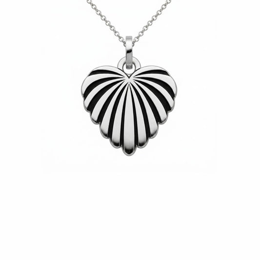 Radiant Sunburst Heart Pendant Necklace