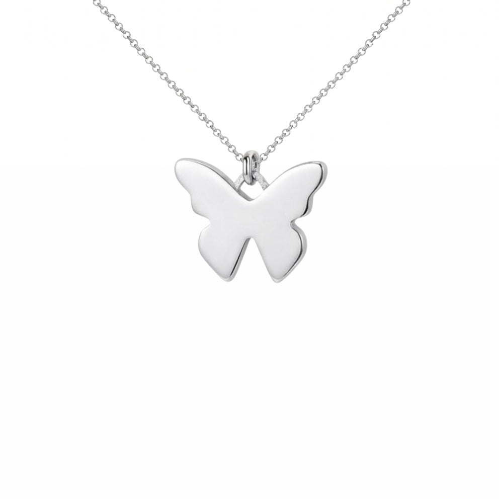 Classic Smooth Butterfly Pendant Necklace