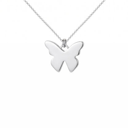 Classic Smooth Butterfly Pendant Necklace