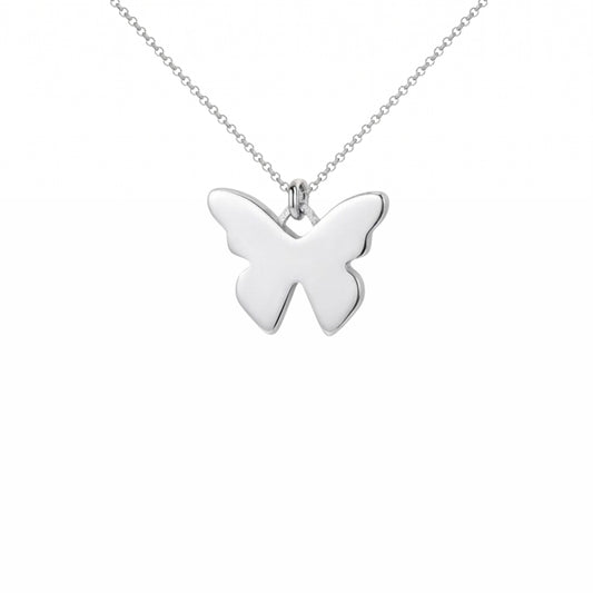 Classic Smooth Butterfly Pendant Necklace