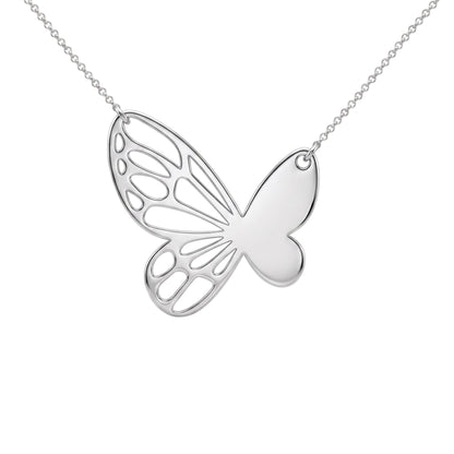 Monarch Silhouette Butterfly Pendant Necklace