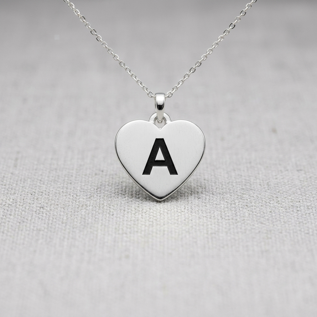 Personalized Classic Heart Initial Necklace