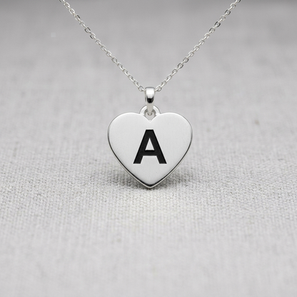 Personalized Classic Heart Initial Necklace