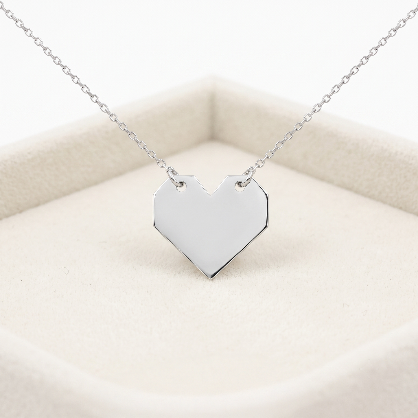 Origami Geometric Heart Necklace