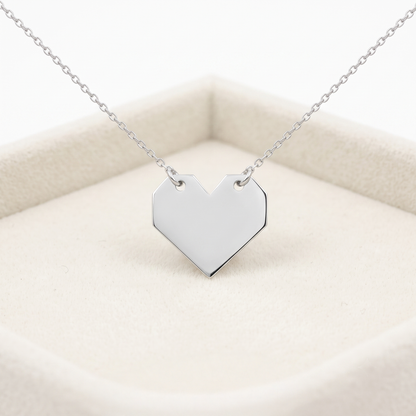 Origami Geometric Heart Necklace
