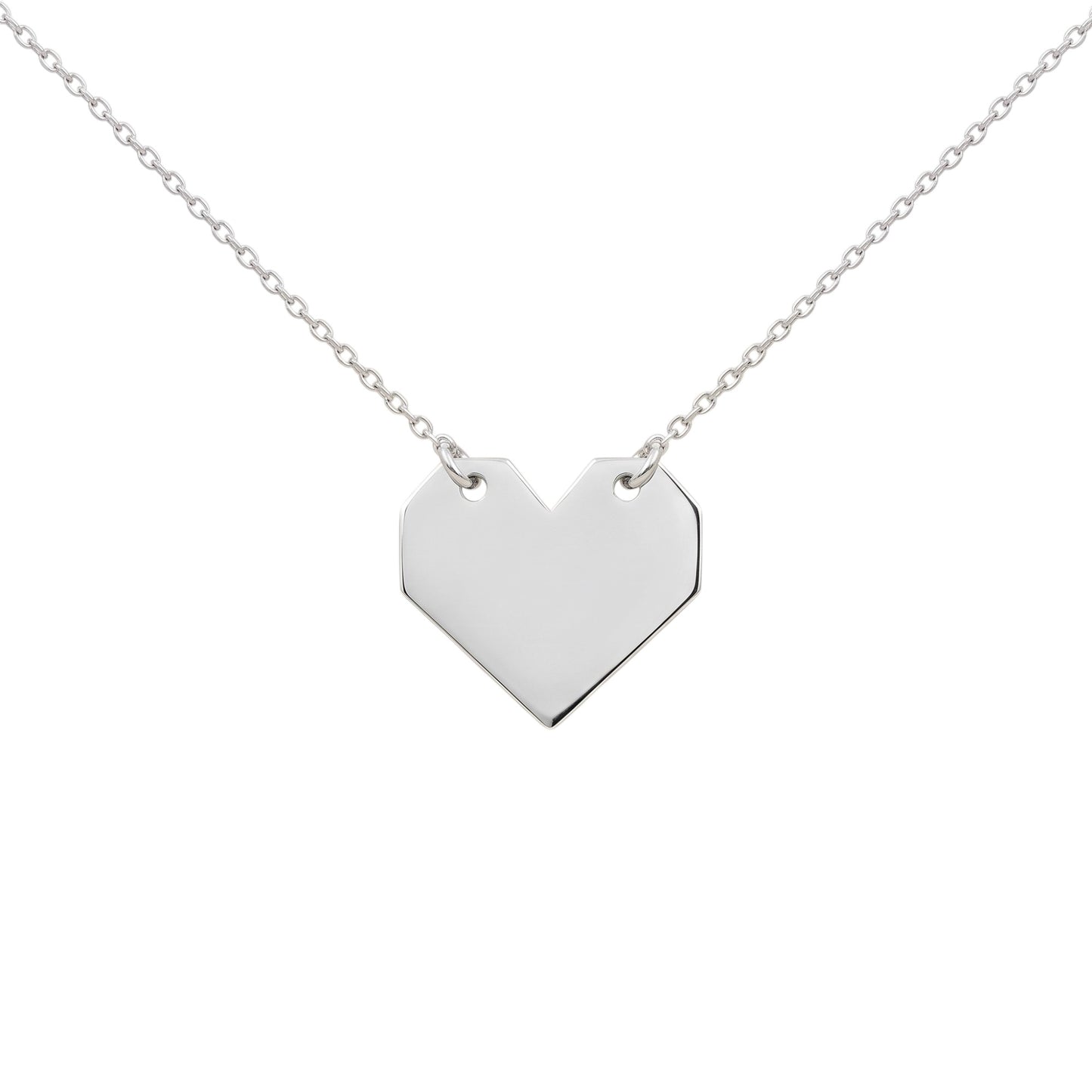 Origami Geometric Heart Necklace