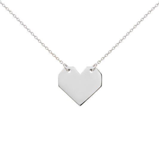 Origami Geometric Heart Necklace
