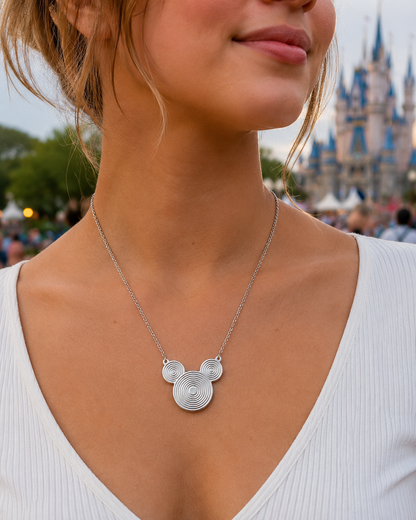 Necklace with Iconic Concentric-Circle Mickey Silhouette