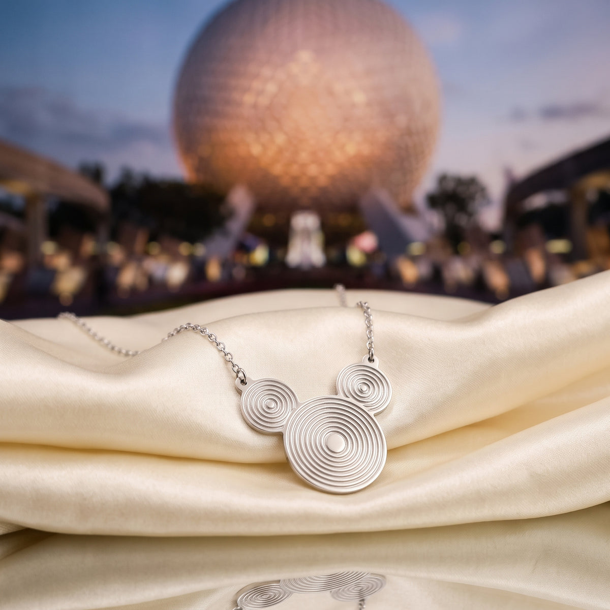 Necklace with Iconic Concentric-Circle Mickey Silhouette