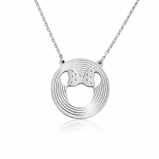3D Multi-Layer Minnie Mouse Circular Line Necklace