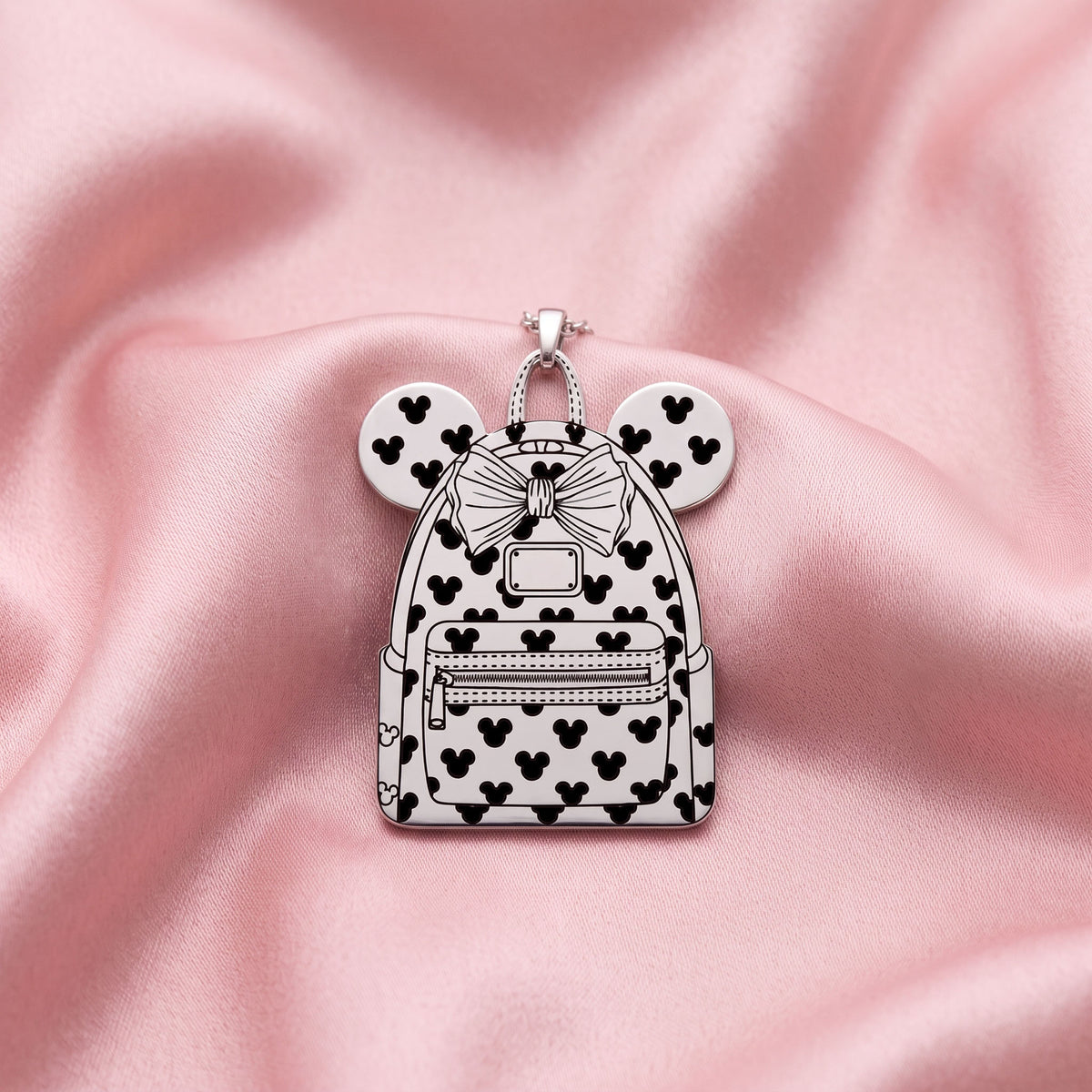 Mickey & Minnie Mouse Backpack Pendant Necklace