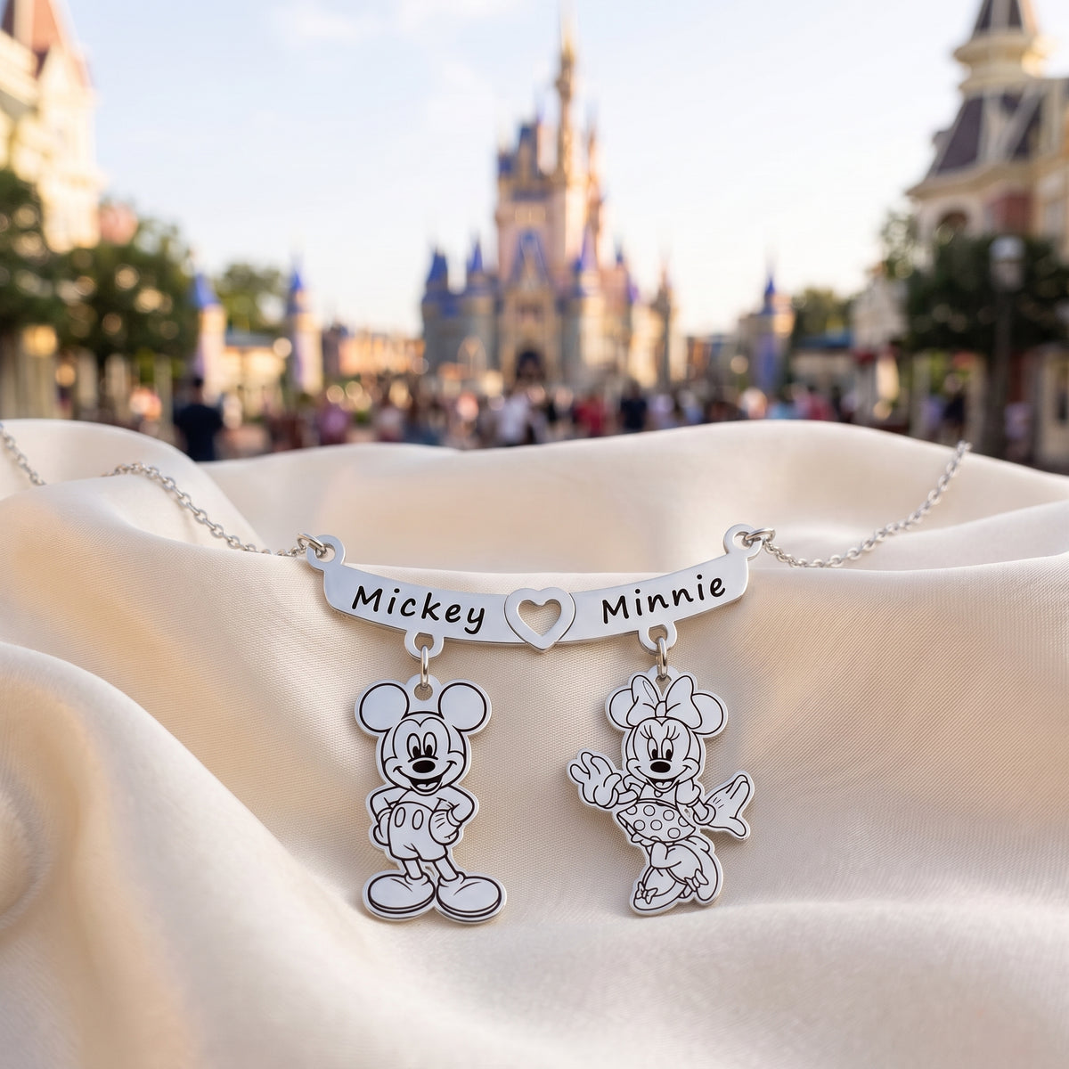 Mickey and Minnie Couple's Pendant Necklace