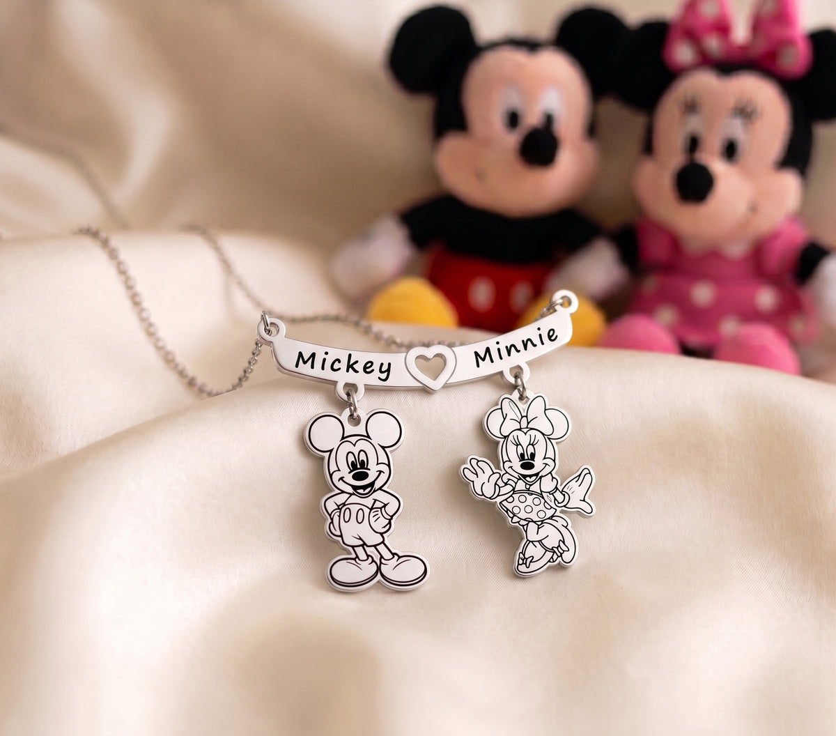 Mickey and Minnie Couple's Pendant Necklace