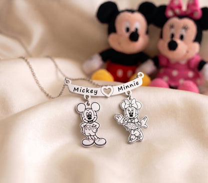 Mickey and Minnie Couple's Pendant Necklace
