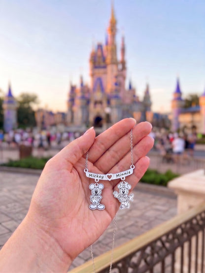 Mickey and Minnie Couple's Pendant Necklace