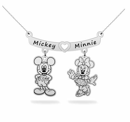 Mickey and Minnie Couple's Pendant Necklace