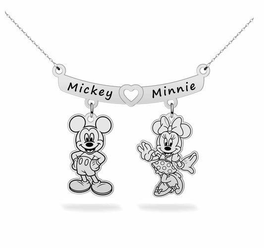 Mickey and Minnie Couple's Pendant Necklace