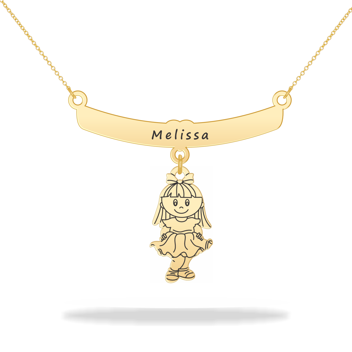 Personalized Son Daughter Name Necklace 14K Gold Filled