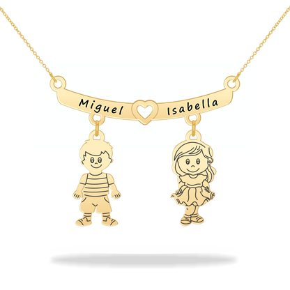 Personalized Son Daughter Name Necklace 14K Gold Filled