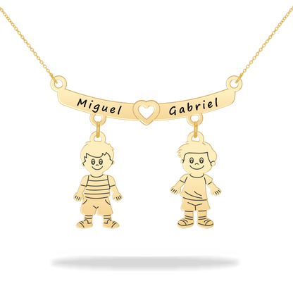 Personalized Son Daughter Name Necklace 14K Gold Filled