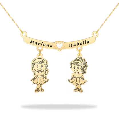 Personalized Son Daughter Name Necklace 14K Gold Filled