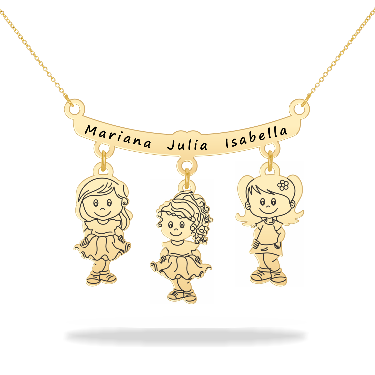 Personalized Son Daughter Name Necklace 14K Gold Filled