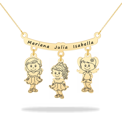 Personalized Son Daughter Name Necklace 14K Gold Filled