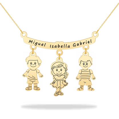 Personalized Son Daughter Name Necklace 14K Gold Filled